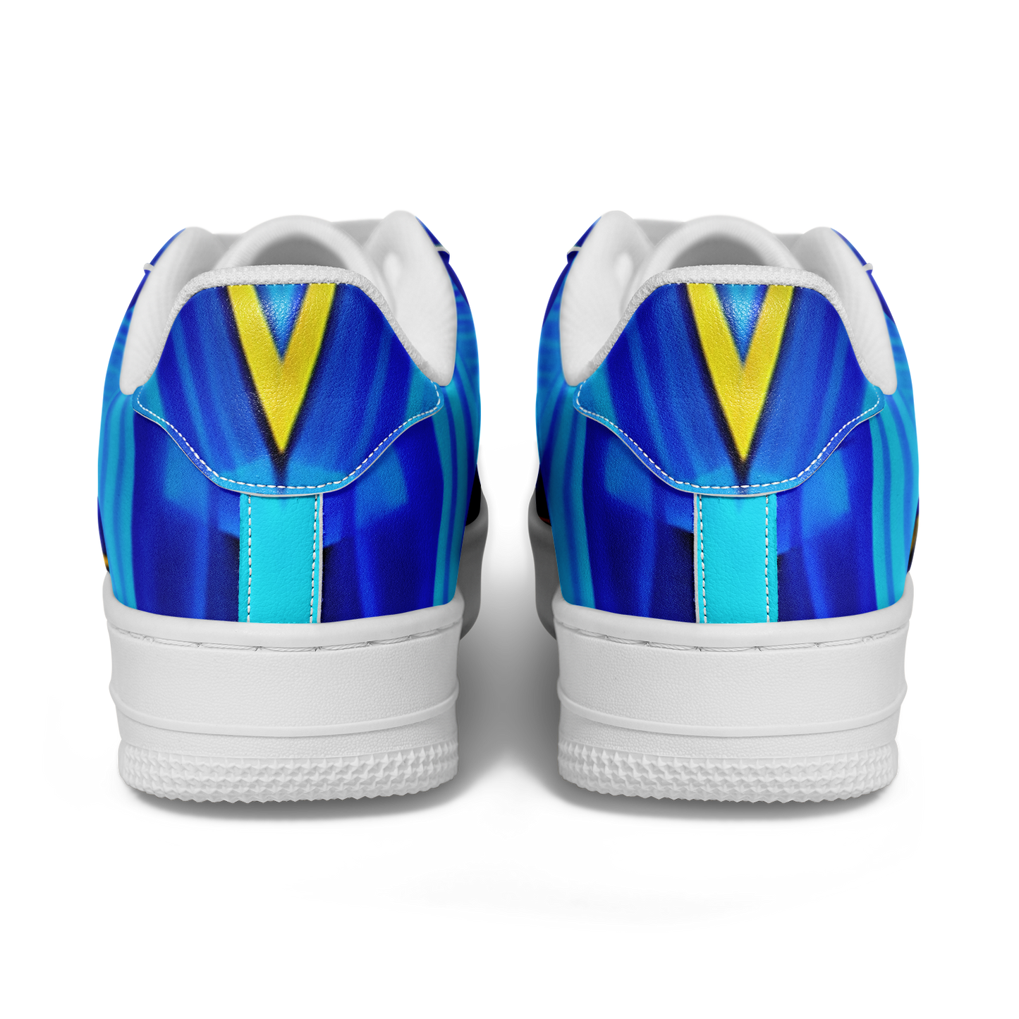 Women's Vibrant Blue Geometric All-Over Print Core Low Shoes