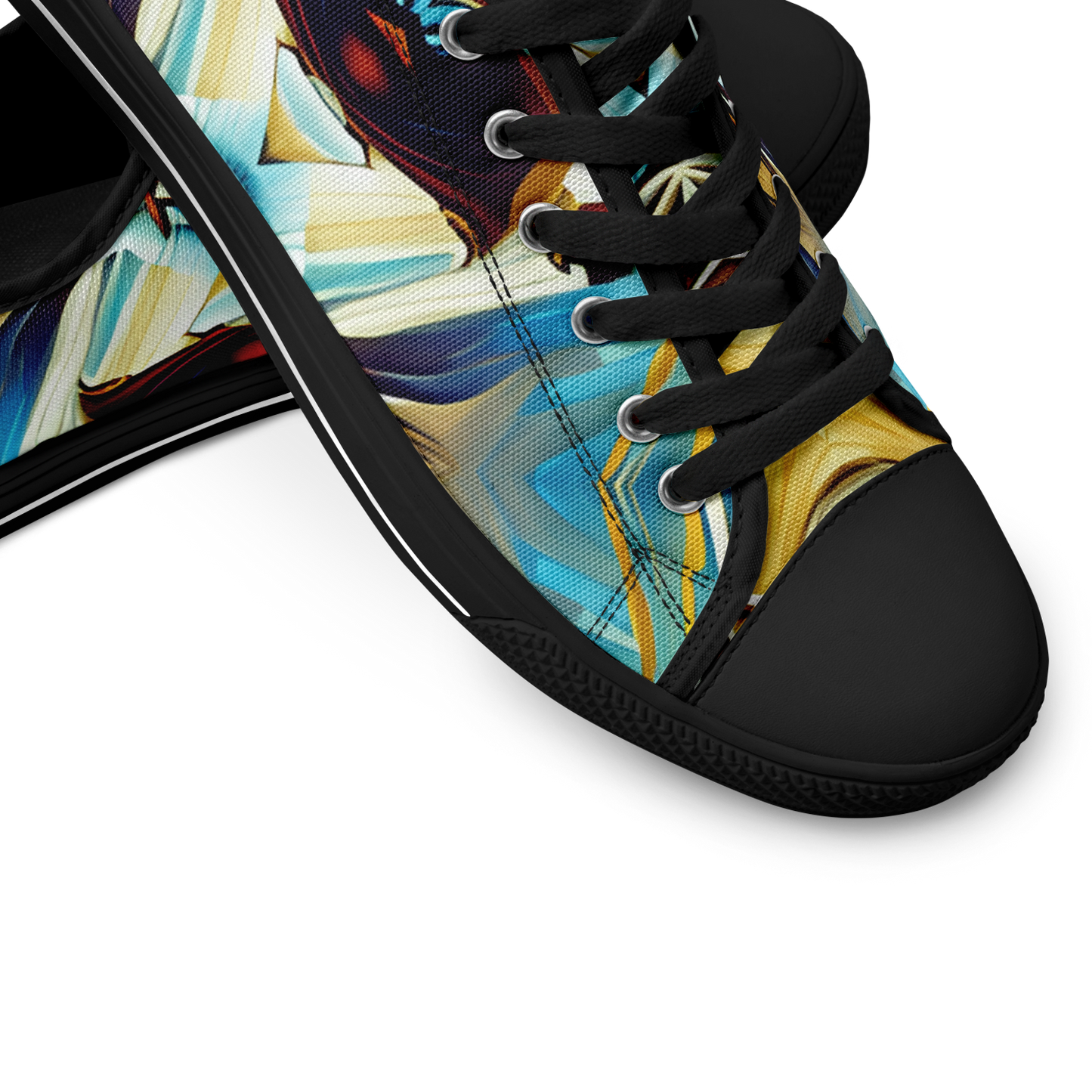 Men's Abstract Teal & Gold Pattern All Over Print Urban Peak Low Shoes