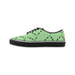 Women's Bold Green Geometric Black Dot-Node Pattern All-Over Print Classic Canvas Low Top Shoes