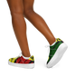 Women's Red Yellow Green and Black Stars Pattern All Over Print Urban Peak High Top Shoes