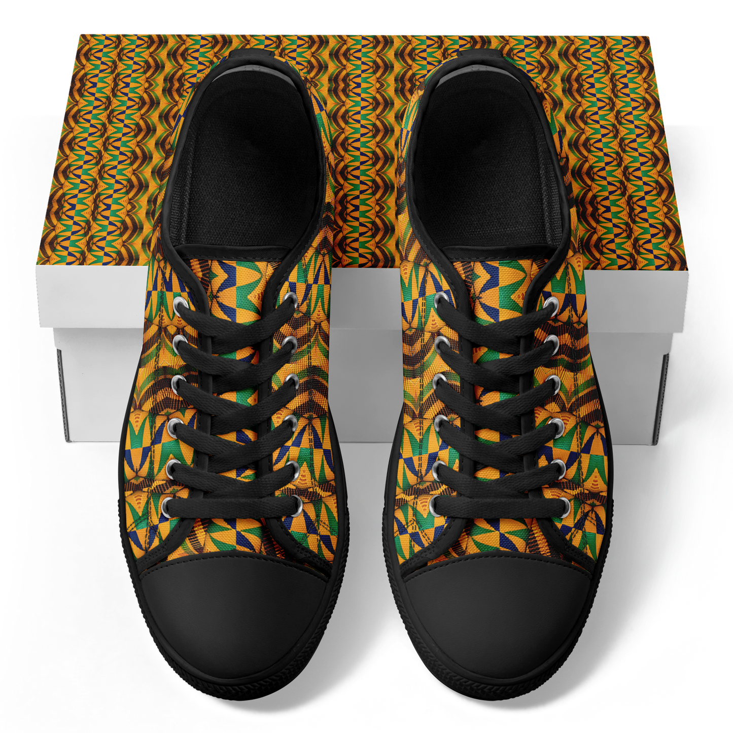 Women's African Kente Geometric Pattern All-Over Print Urban Peak Low Shoes