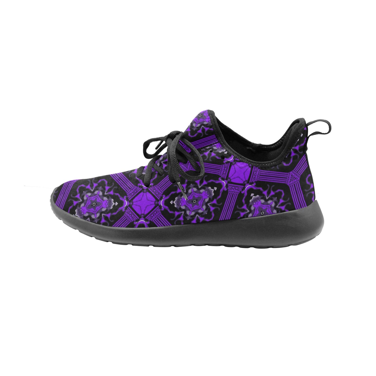 Men's Purple Gothic Mandala Pattern One-Piece Vamp Sneakers