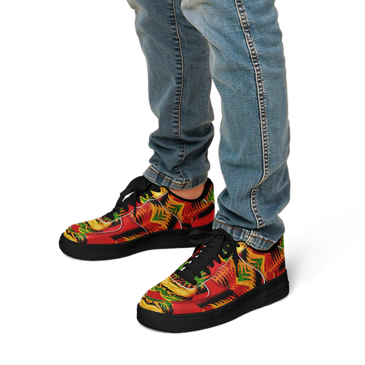 Men's Red Bold Tribal All-Over Print Core Low Shoes