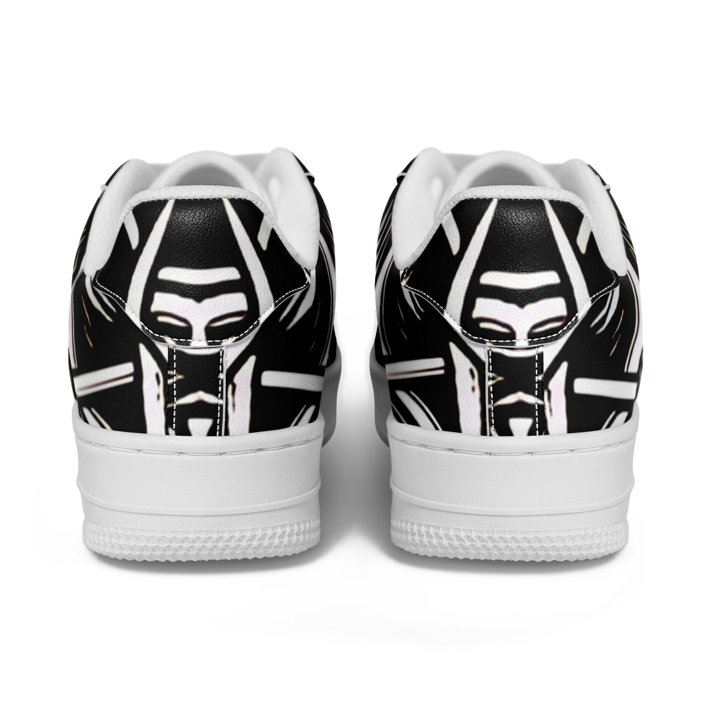 Men’s Black Intricate Silver Chain Tattoo Pattern High Core Low Shoes