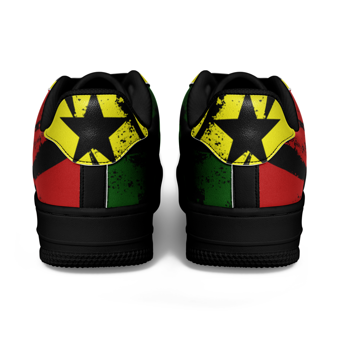 Women's Red Yellow Green and Black Stars Pattern All Over Print Urban Peak High Top Shoes