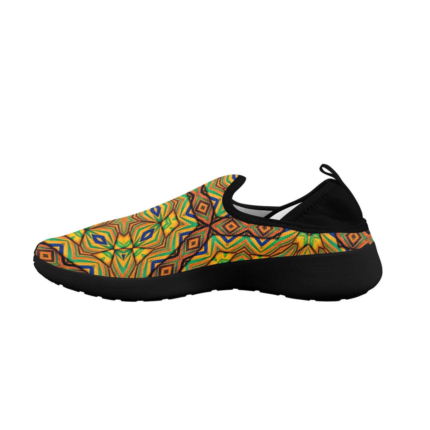 Men's Kaleidoscope Geo Patterned Fly Weave Drop-in Heel Sneakers