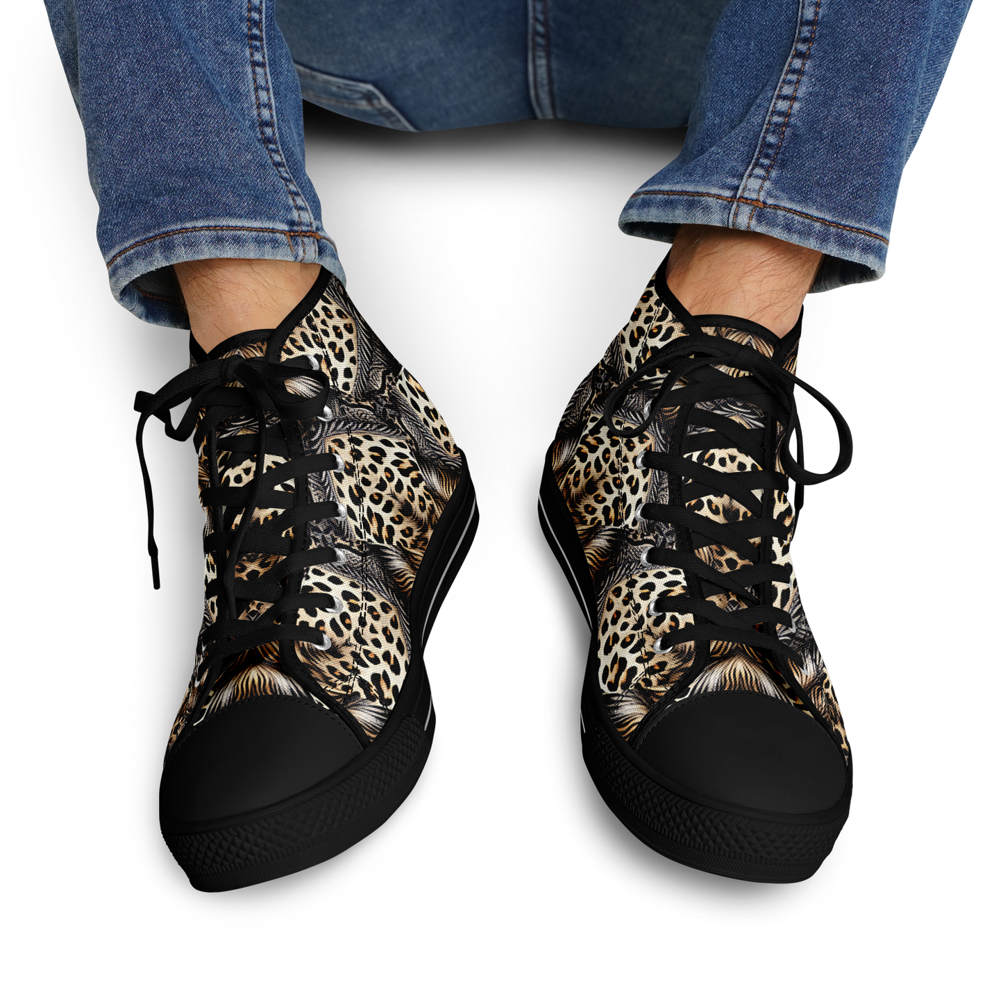 Men's Kaleidoscope Leopard Pattern All-Over Print Urban Peak High Top Shoes