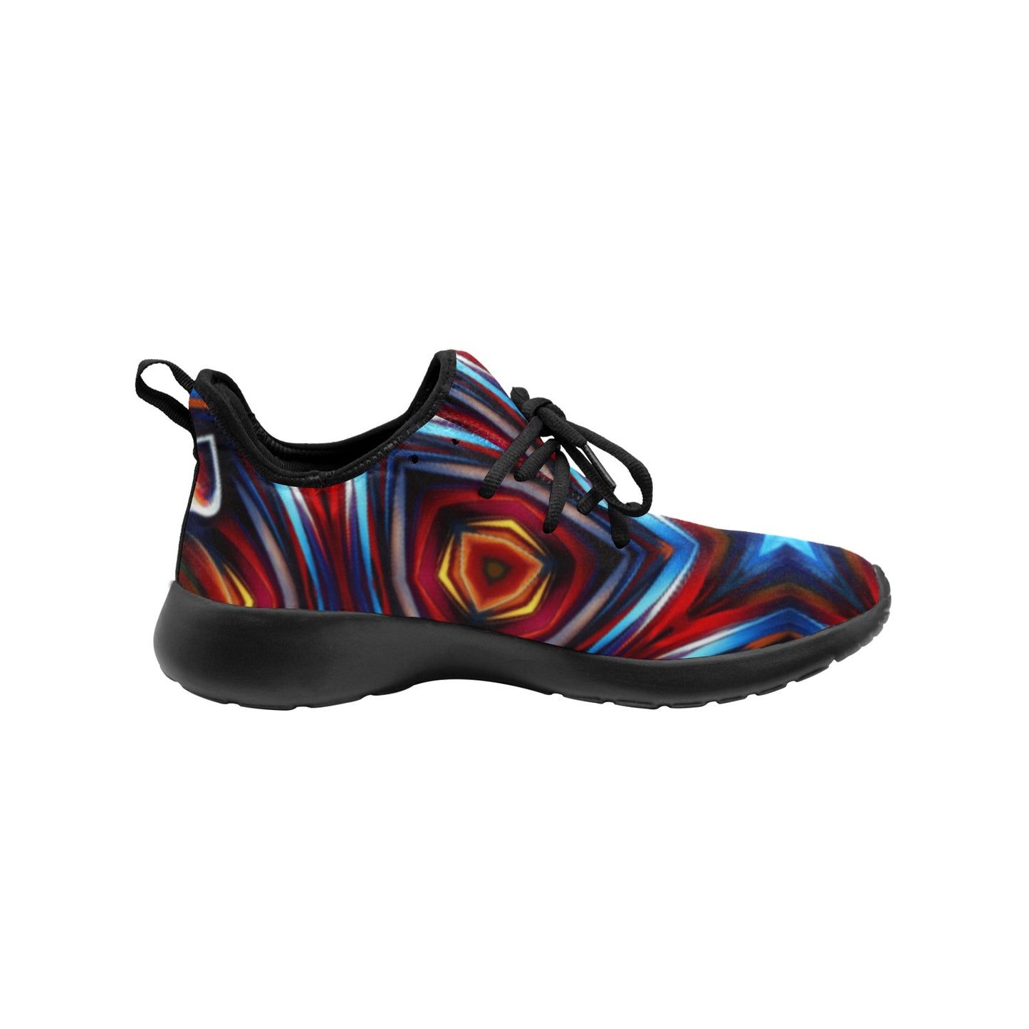 Men's Patriotic Red White Blue Geometric All Over Print One-Piece Vamp Sneakers