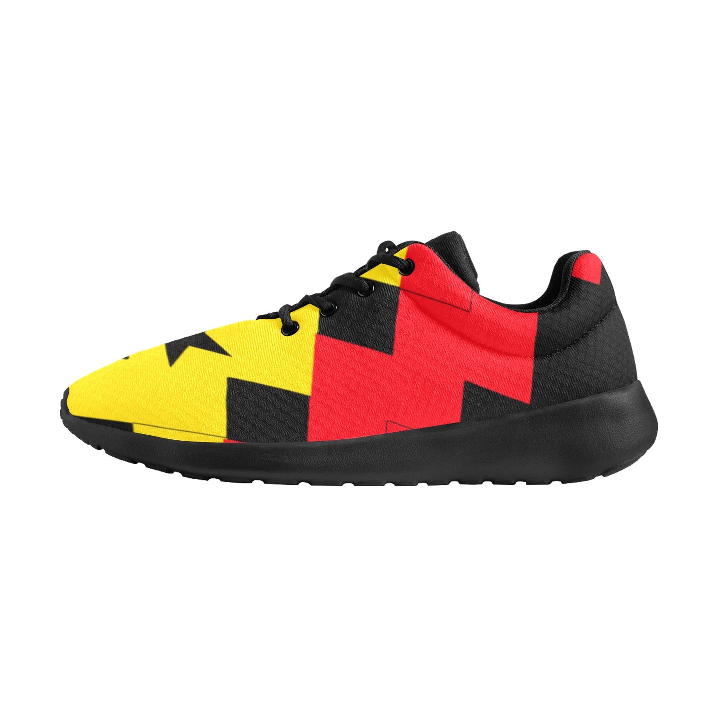 Men's Ghana Flag & Black Star Pattern All-Over Print Athletic Shoes