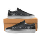 Women's Classic Black & White Geometric Pattern All Over Print Low Top Skateboarding Shoes.