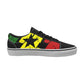 Men's Red Yellow Green and Black Stars Men's Low Top Skateboarding Shoes