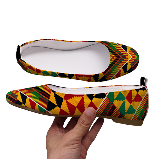 Women's Unisex Flat Leather Shoes Comfortable Round Toe Slip