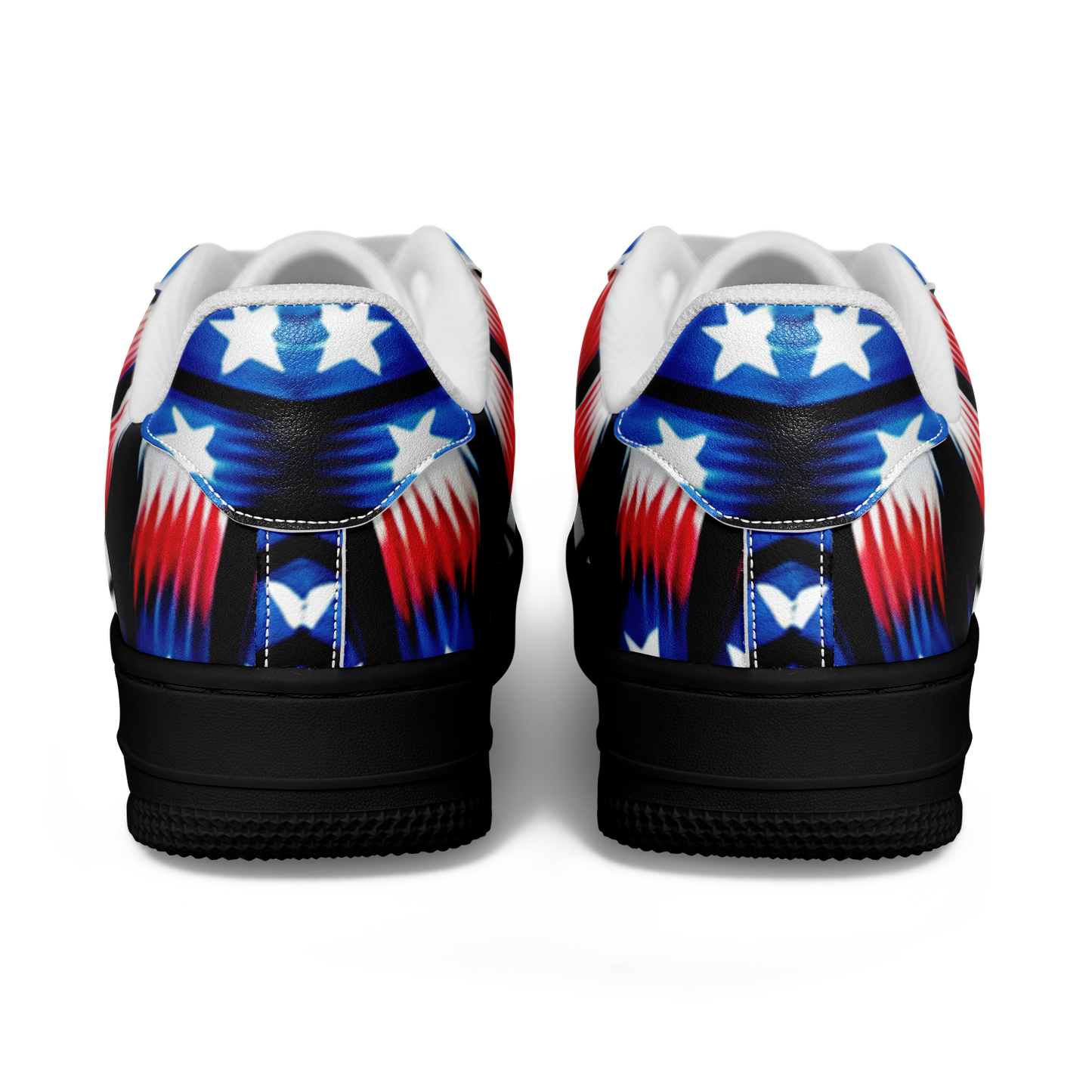 Women's Red White Blue Geometric Pattern All-Over Print Core Low Shoes