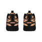 Men's Brown Geometric Pattern All-Over Print Men's Pull Loop Sneakers (Model 02001)