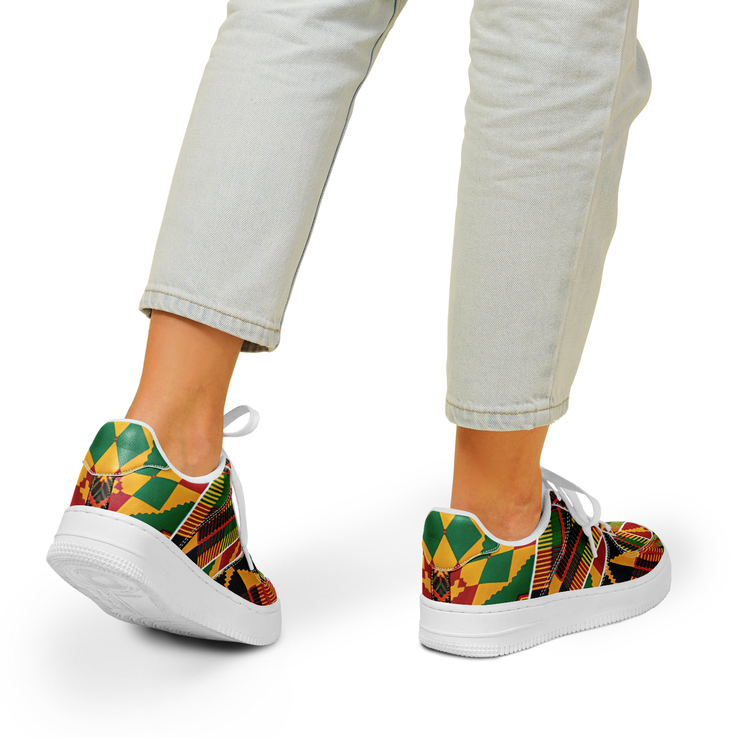Women's  Vibrant African Kente Geometric All-Over Print Core Low Shoes