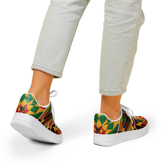 Women's  Vibrant African Kente Geometric All-Over Print Core Low Shoes