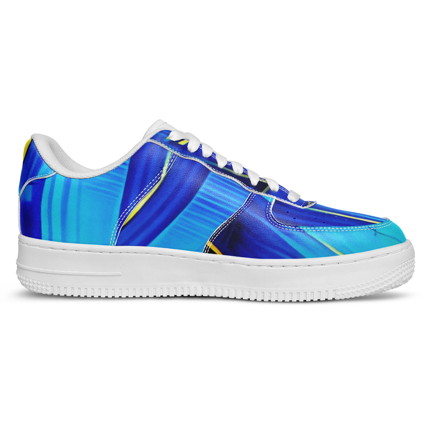 Men's Vibrant Blue Geometric Pattern All-Over Print Core Low Shoes