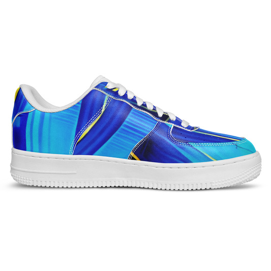 Men's Vibrant Blue Geometric Pattern All-Over Print Core Low Shoes