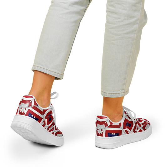 Women's Red Geometric Kaleidoscope Core Low Shoes
