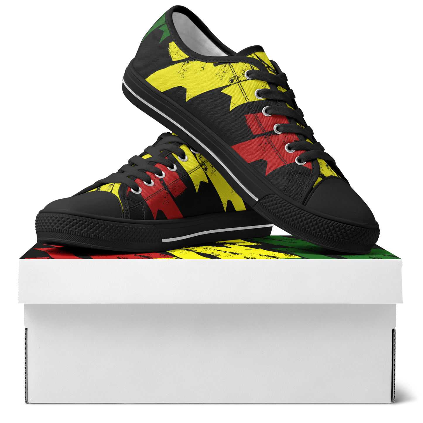 Women's Red Yellow Green and Black Stars Urban Peak Low Shoes