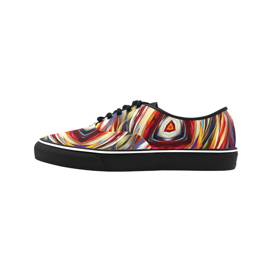Women's Bold Abstract Swirl Design Classic Canvas Low Top Shoes