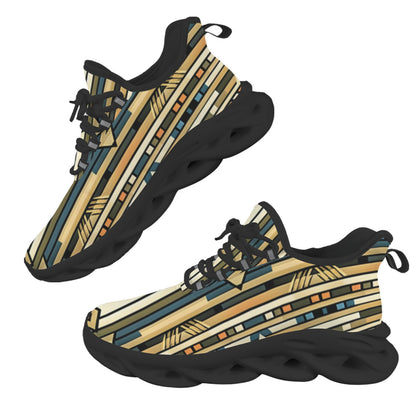 Women's Retro Geometric Tribal Pattern All-Over Print Twisted Sole Sneakers