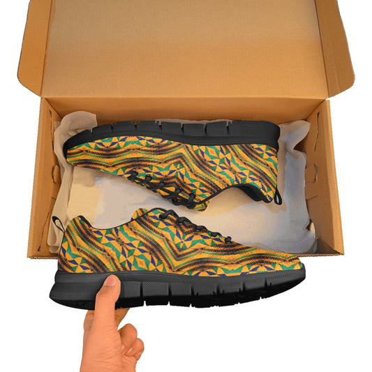 Women's Vibrant African Kente Geometric Breathable Running Shoes