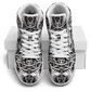 Men’s Black Intricate Silver Chain Tattoo Pattern Motion High Top Shoes