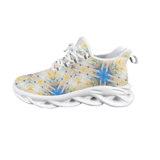 Women's Kaleidoscope Sunburst Pattern All-Over Print Twisted Sole Sneakers