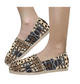 Women's Brown Geometric Pattern All-Over Print Classic Canvas Slip-On