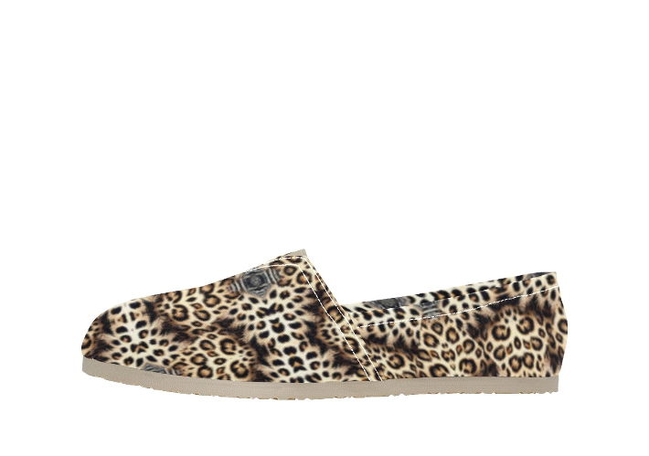 Women's Leopard Trendy Geometric Pattern All-Over Print Classic Canvas Slip-On