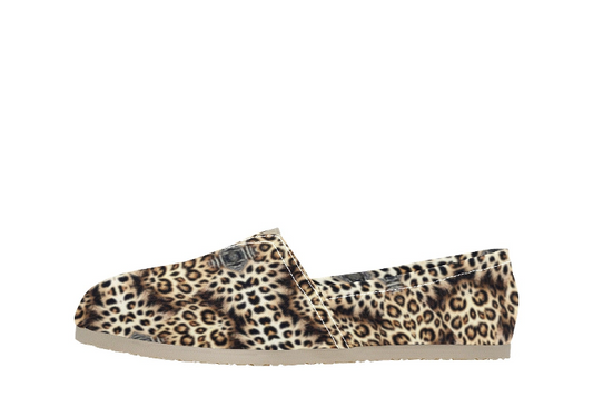 Women's Leopard Trendy Geometric Pattern All-Over Print Classic Canvas Slip-On
