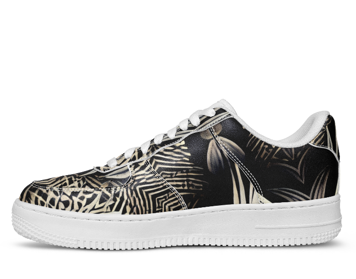 Women's Monochrome Geometric Kaleidoscope Pattern All Over Print Core Low Shoes