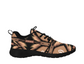 Men's Brown Geometric Pattern All-Over Print Men's Pull Loop Sneakers (Model 02001)