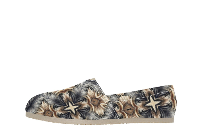 Women's Neutral Geometric Floral Pattern All Over print  Classic Canvas Slip-On