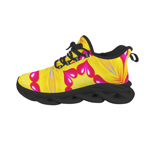 Women Bright Floral Pattern All Over Print Twisted Sole Sneakers