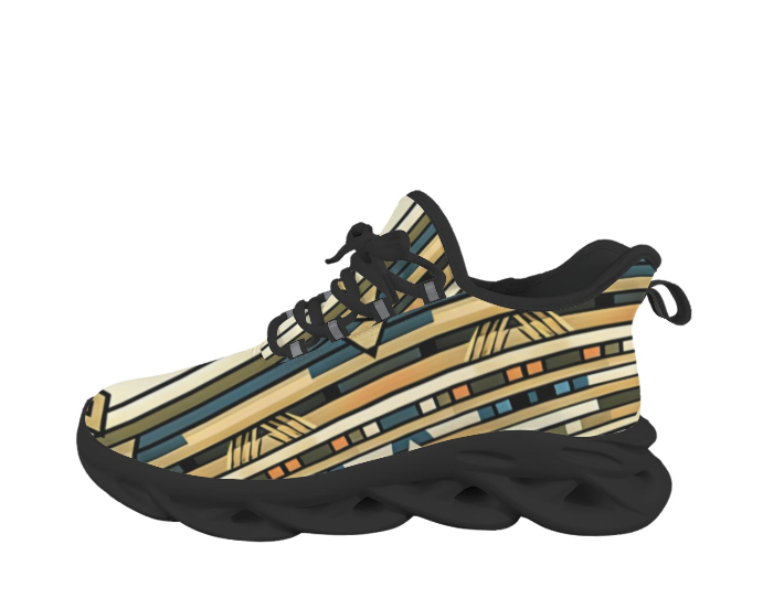 Women's Retro Geometric Tribal Pattern All-Over Print Twisted Sole Sneakers