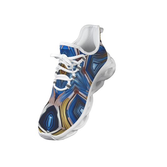 Men's Abstract Blue Geode Kaleidoscope Pattern All Over Print All Over Print Twisted Sole Sneakers