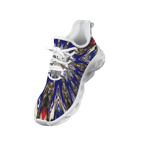 Men's Starburst Patriotic Colors Pattern All-Over-Print Twisted Sole Sneakers
