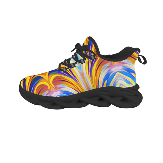 Women's Vibrant Abstract Art All-Over Print Twisted Sole Sneakers