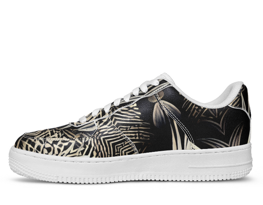 Women's Monochrome Geometric Kaleidoscope Pattern All Over Print Core Low Shoes