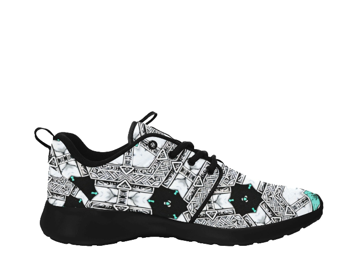 Men's Kaleidoscope Geometric Pattern All Over Print Pull Loop Sneakers
