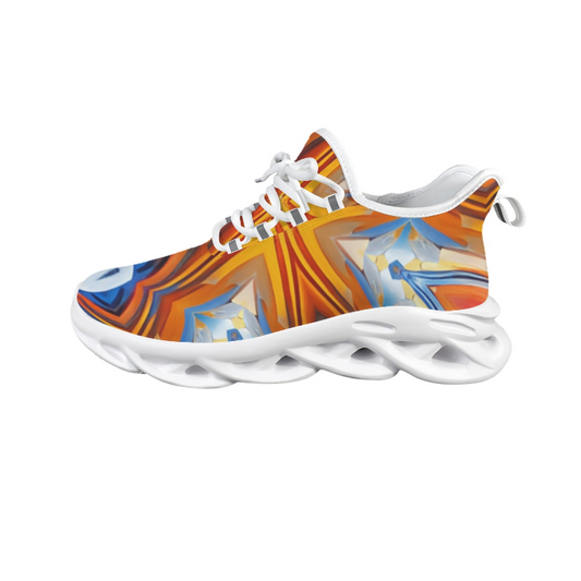Women' Abstract Flame Kaleidoscope Pattern All Over Print Twisted Sole Sneakers