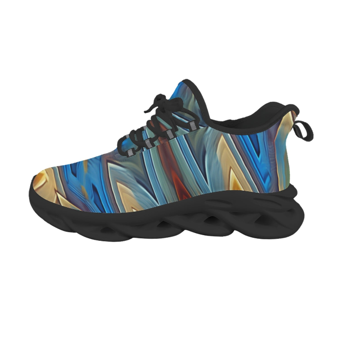 Women's Retro Radiant Waving Pattern All-Over Print Twisted Sole Sneakers