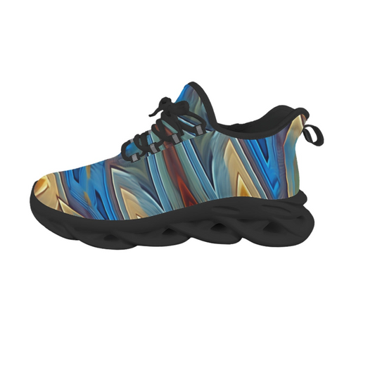 Women's Retro Radiant Waving Pattern All-Over Print Twisted Sole Sneakers