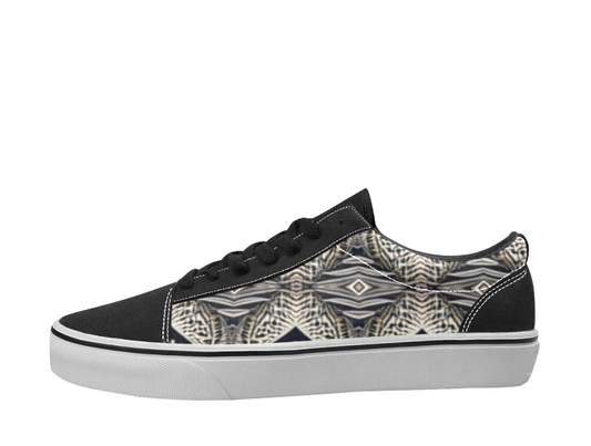 Men's Monochrome Geometric Pattern All Over Print Low Top Skateboarding Shoes