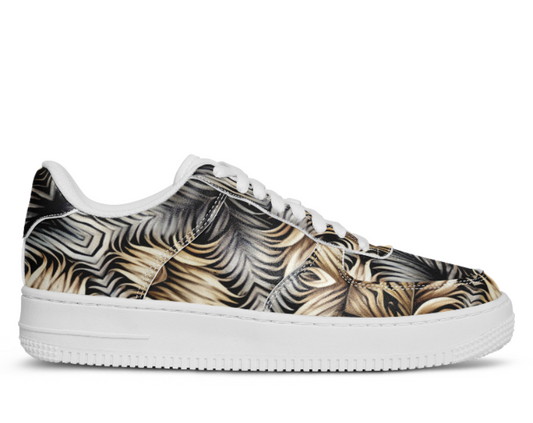 Women's Neutral Geometric Floral Pattern All Over print Core Low Shoes