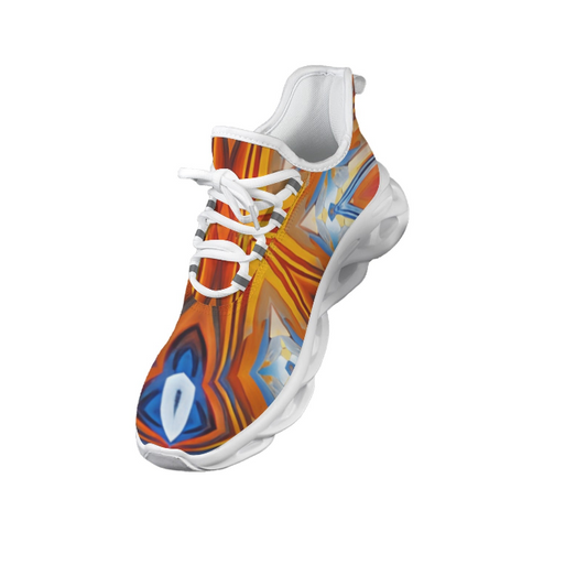 Men's Abstract Flame Kaleidoscope Pattern All Over Print All Over Print Twisted Sole Sneakers