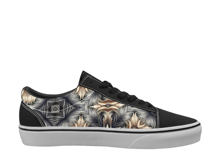 Men's Neutral Geometric Floral Pattern All Over print Low Top Skateboarding Shoes