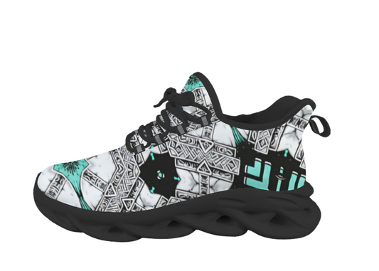 Women's Kaleidoscope Geo Pattern All Over Print Twisted Sole Sneakers